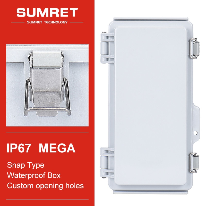 ABS Waterproof Enclosure IP67 Plastic Box Electrical Wire Junction Housing Outdoor With buckle Hasp Electronic Project Case