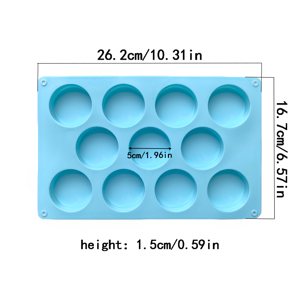 1pc disc baking cake silicone mold DIY chocolate mold sandwich biscuit pancake brownie tray (11 cavities)