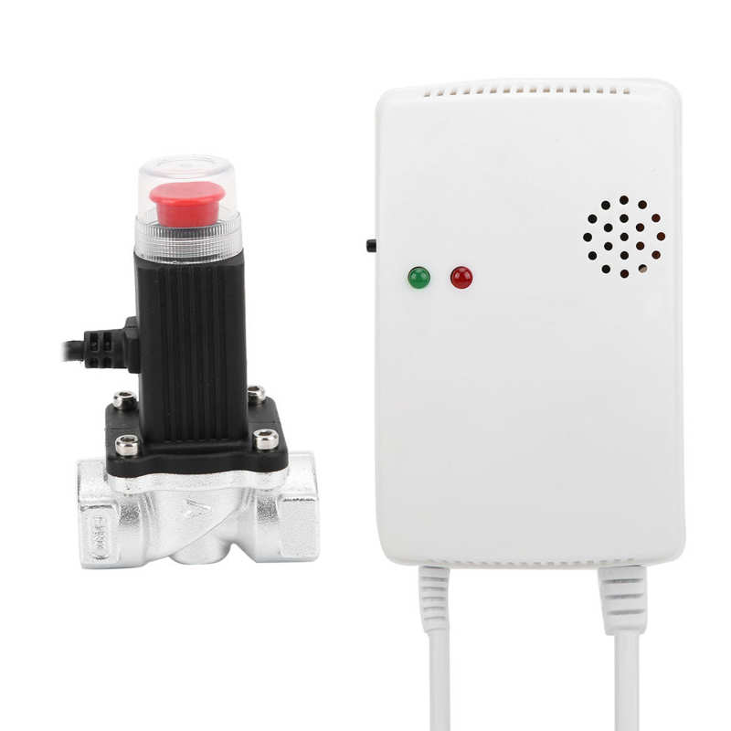 LPG Alarm Fuel Coal Natural Gas Alarm Independent Wall‑Mounted Household with Drive Solenoid Valve AC110‑220V