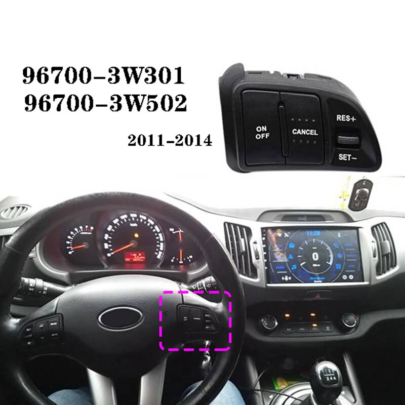 96700-3W301 Cruise Control Volume Music Button and Wire Steering Wheel Button for KIA Sportager: Left