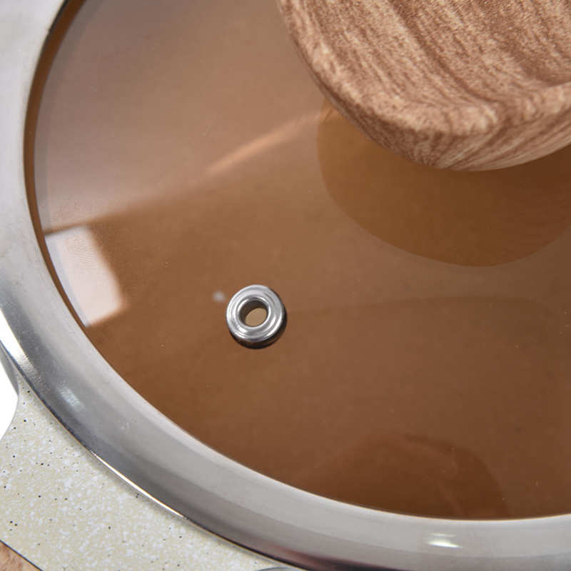 Stone Coating Milk Pan Comfortable Hand Feeling Light Smoke Cooking Uniform Heat Conduction Safety Stone Frying Pan with Lid for
