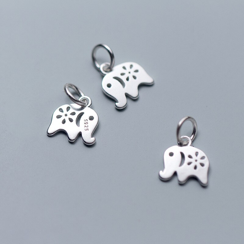 Hohl Nette Elephant Schleife Charms 925 Sterling Silber Baumeln Ohrringe Anhänger DIY Silber Schmuck Machen Zubehör