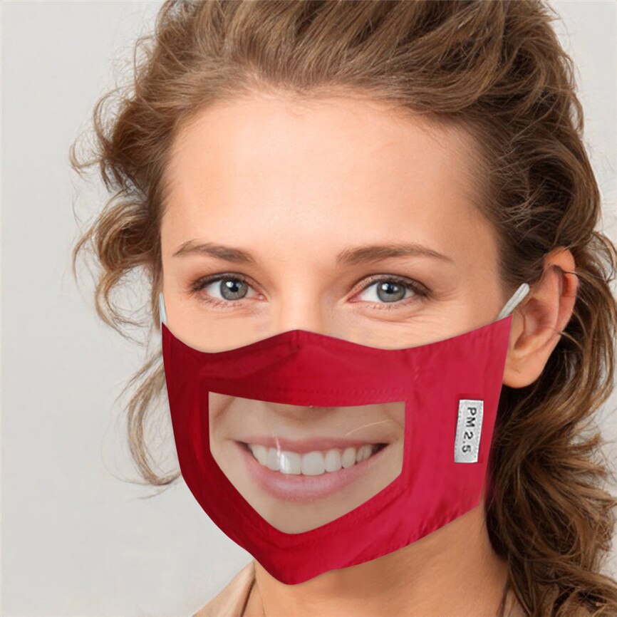 4pc Face Mas/k With Clear Window Visible Expression For The Deaf And Hard Of Hearing Transparent Screen Mouth Cover