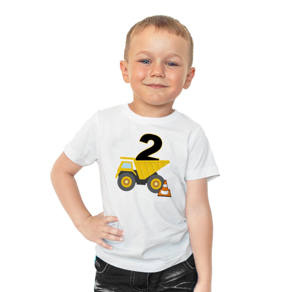 Ragazzi vigile del fuoco Festa di Compleanno t-camicia Fuoco Camion della camicia dei ragazzi Treno t Del bambino Del bambino Del Ragazzo di Costruzione Camion camicie: HE80-KSTWH / 24M