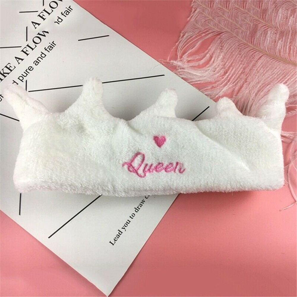 Shape Mask Headband Crown Heart Bath Cute Wash Hair Band Make: white