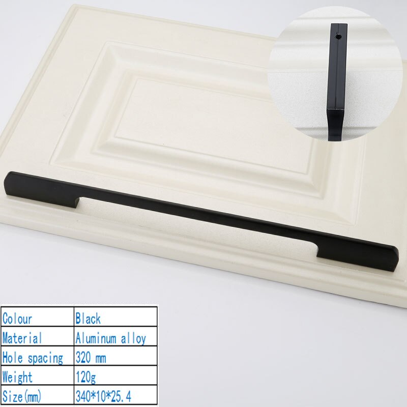 Pomos y tiradores de puerta minimalistas y modernos americanos, Tiradores para enfriador de vino, manijas de cocina, manijas para armario, manija para armario: Black 320
