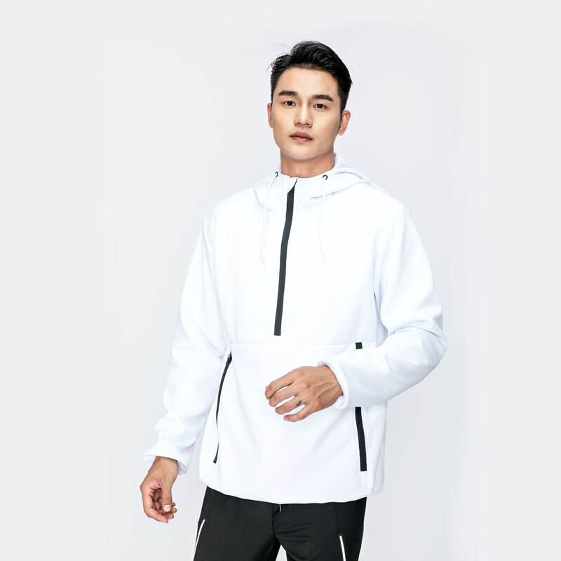 Mannen Winddicht Fietsen Jas Met Kap Volledige Rits Waterdichte Windjack Lange Mouw Sneldrogende Thermische Outdoor Sport Jas