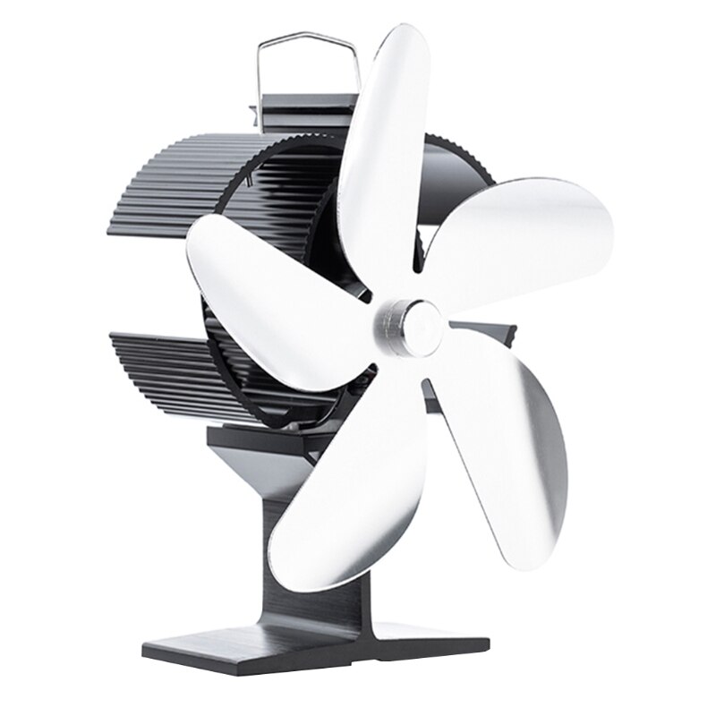 L38C 5 Blades Stove Fireplace Fan Silent Flue Pipe Fireplace Fan Eco-friendly Heat Powered Stove Fan for Gas Pellet: S