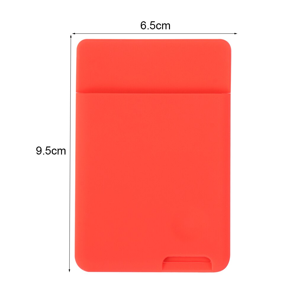 Universal Silicone Phone Wallet Case Stick On ID Credit Card Holder Self-Adhesive Elastic Cellphone Pocket Sticker Card Sleeves