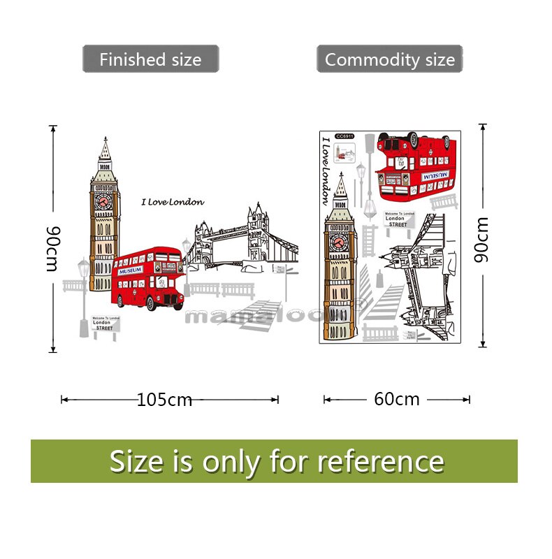 London Wall Decals City Silhouette England Building Vinyl Murals Living Room Office wall Art Rotterdam Stickers Home Decoration: 03