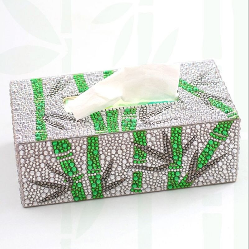 Forme spéciale diamant peinture bricolage rouleau boîte à mouchoirs stockage de bijoux lune étoile fleur point de croix artisanat: 8