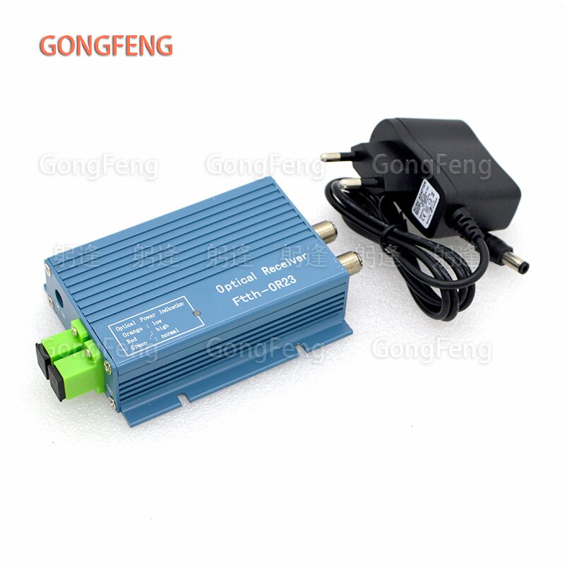 Receptor óptico FTTH CATV, convertidor WDM de fibra óptica de alto nivel, conector dúplex SC APC, Mini modo con 2 salidas RF pulgadas,