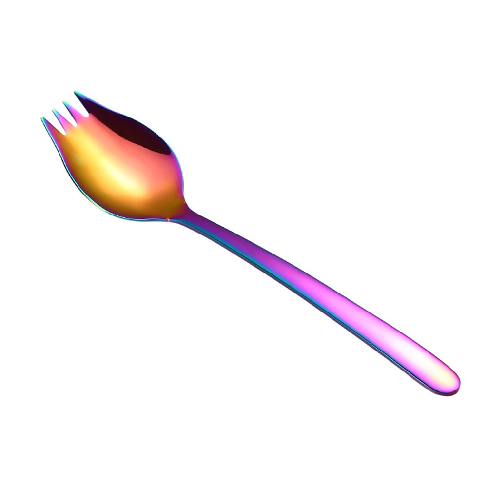 Lightweight Stainless Steel Forks Spoon For Camping Dessert Fork Non-toxic Salad Spoons Non-Corrosive Durable: Colored