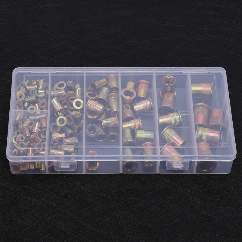 thread repair kit metric threaded inserts Steel Rivet Nut Color‑Plated Zinc Boxed M3/4/5/6/8/10/12 Combination