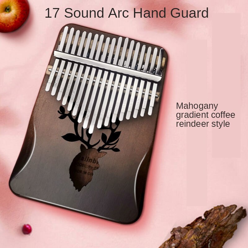Kalimba-Piano de pulgar de 17 teclas, instrumento Musical, caja de música creativa, hecho con un solo tablero, madera Mbira de