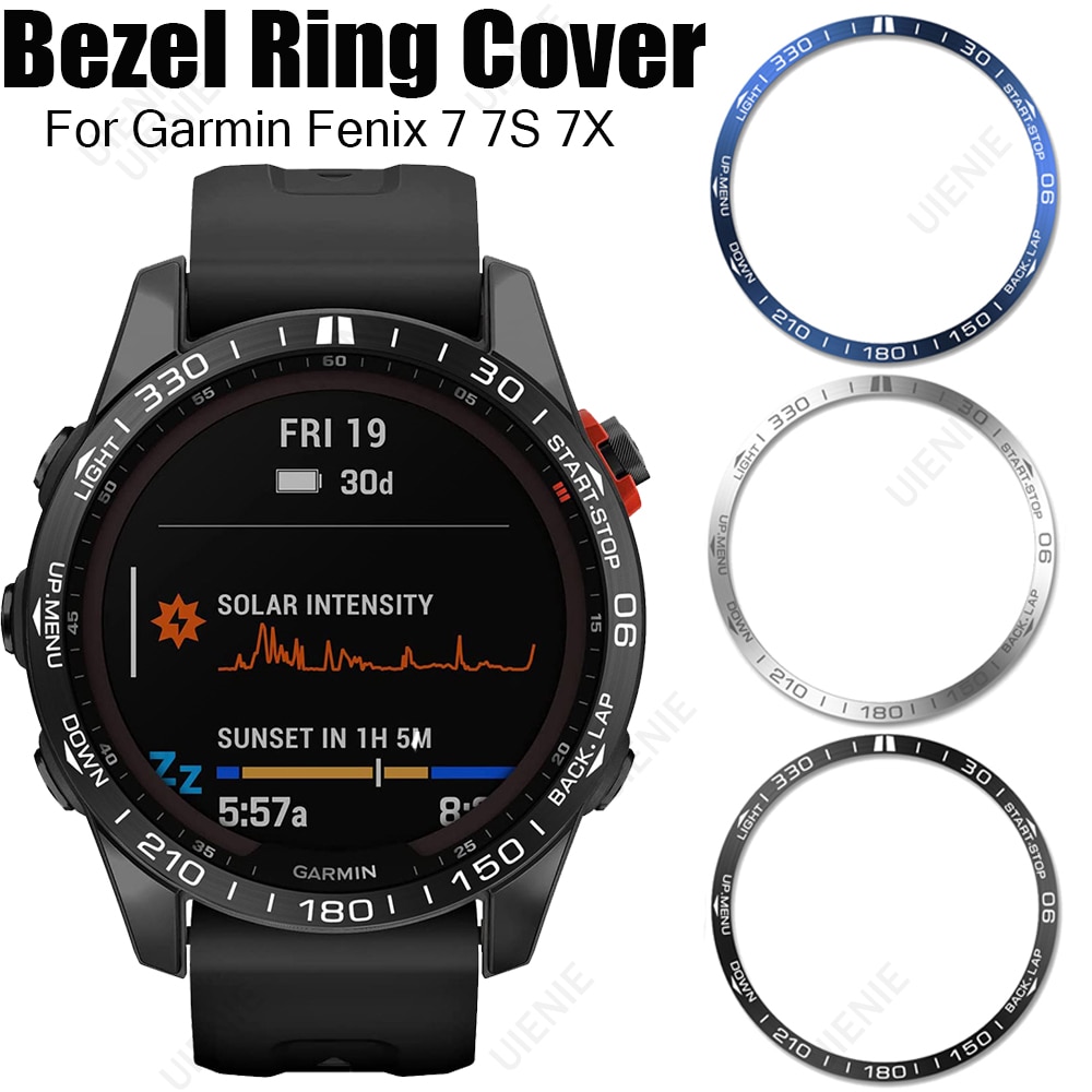 Voor Garmin Fenix 7 7S 7X Sapphire Bezel Ring Cover Rvs Bescherming Case Smart Horloge Sport Adhesive Case bumper Ring