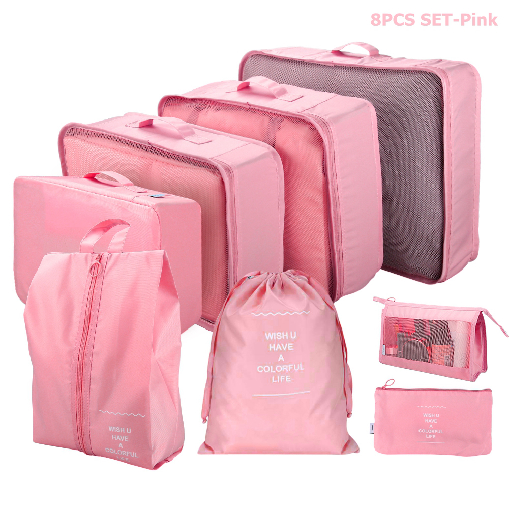 8/7/6 Stuks Set Reisorganisator Opbergzakken Koffer Verpakking Cubes Set Koffers Draagbare Opvouwbare Bagage Kleding Schoen netjes Pouch