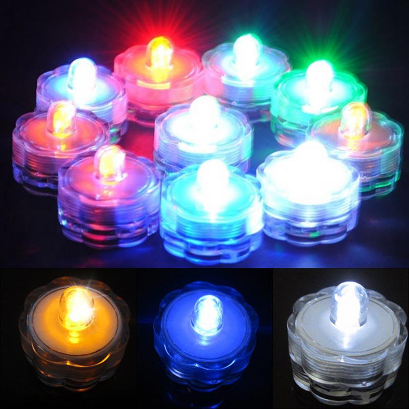 Wedding Party Deocration Vase Lamp Super Bright Submersible Waterproof Mini LED Tea Light Candle Lights