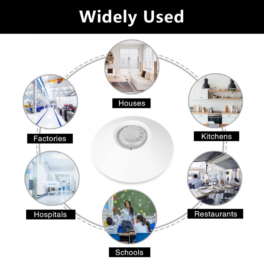 Wired Passive Infrared Detector 12V Wired Indoor Top Mounted 360 Degree Passive Infrared Motion Detection Sensor Alarm