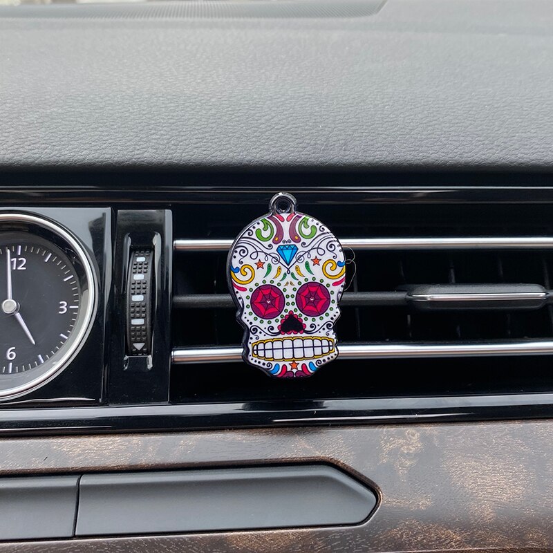 Car Air Freshener Clip - Skull Design - 3x4cm - Acrylic Acid & Iron Alloy - LuckyAroma: 6