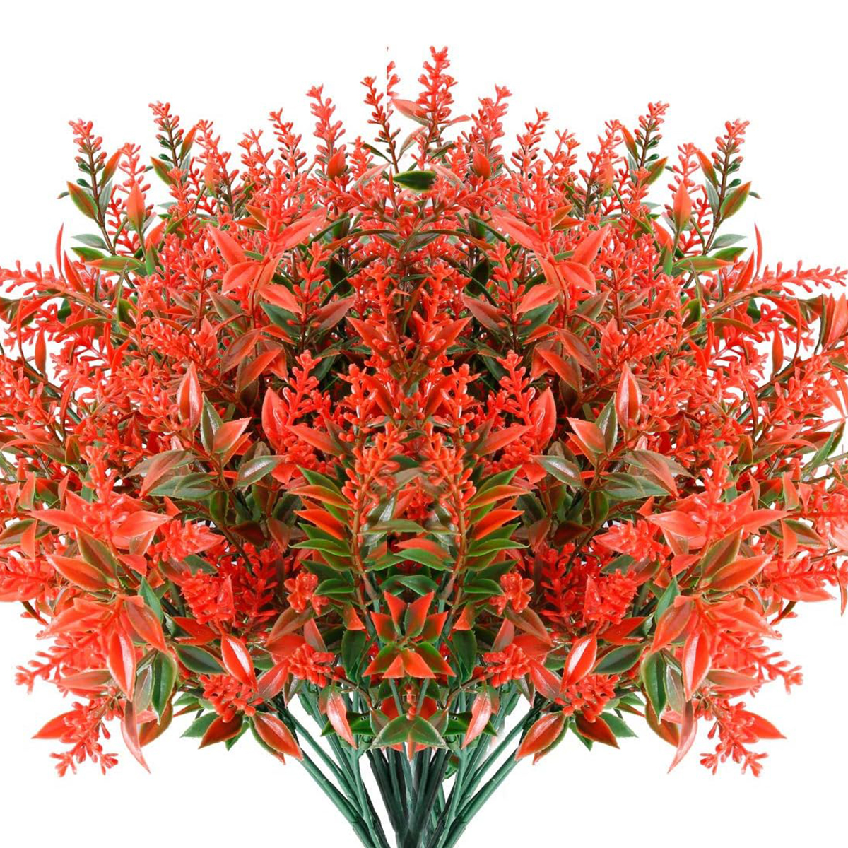 12 Uds. De plantas artificiales de lavanda, florero nupcial para boda, artesanías de corona navideña para el hogar, decoración de alféizar de ventana de jardín al aire libre: Naranja