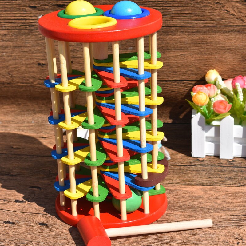 Houten Kinderspeelgoed Klop Bal Ladder Kids Handen-Op Grownups Decompressie Desktop Game Baby Hout Klop Speelgoed Bal onze Ballen