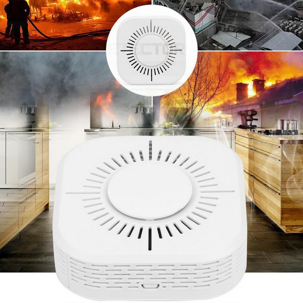 Wireless Independent Smoke Detector Smoke Fire 60 Square Meters 10uA White User Manual 95%RH 6m 85dB Alarm