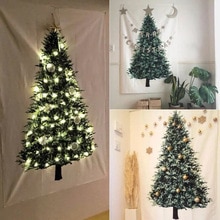 Ins Christmas Tree Pine Hang Cloth Wall Decor Cloth Christmas Decoration For Home Small Fresh Background Simple Tapestry