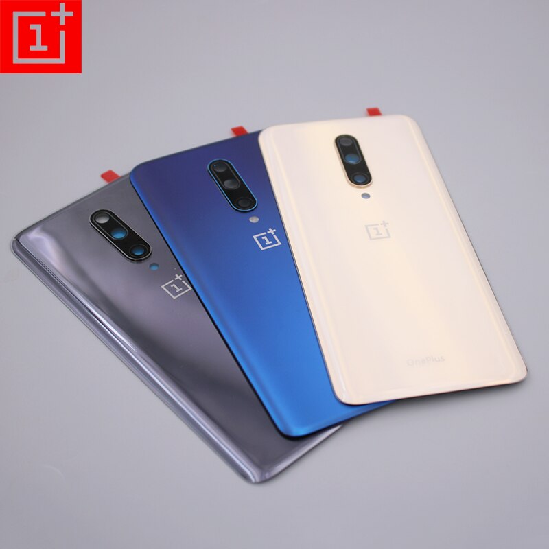 Oneplus – boîtier de batterie pour Oneplus 7 7T Pro 1 + 7T Pro, couvercle arrière en verre avec objectif d&#39;appareil photo et autocollant