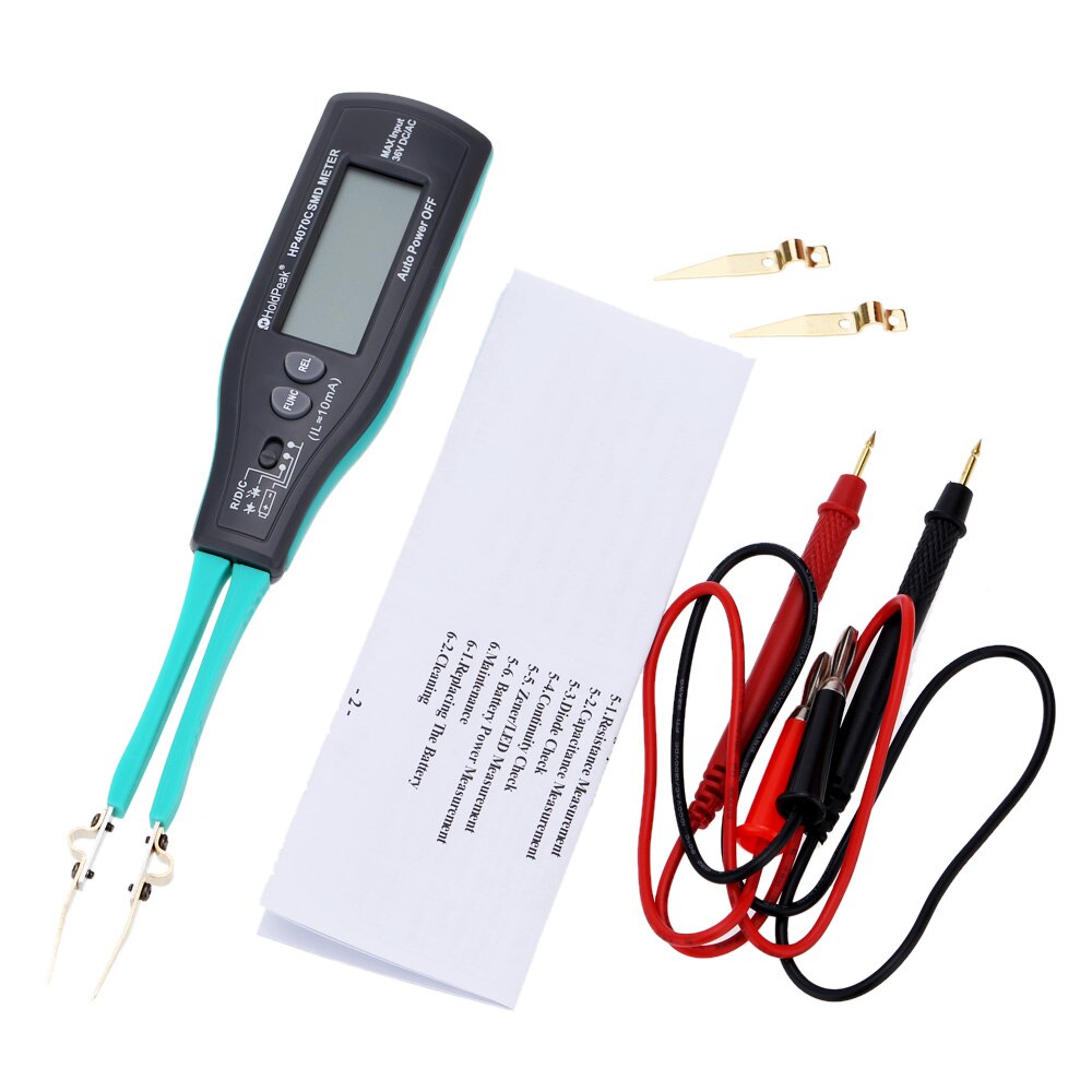 HoldPeak HP-4070C Smart Testing Clips mini SMD Tester Continuity Meter Tweezers Intelligent Testing Clips with Relative Value: Default Title