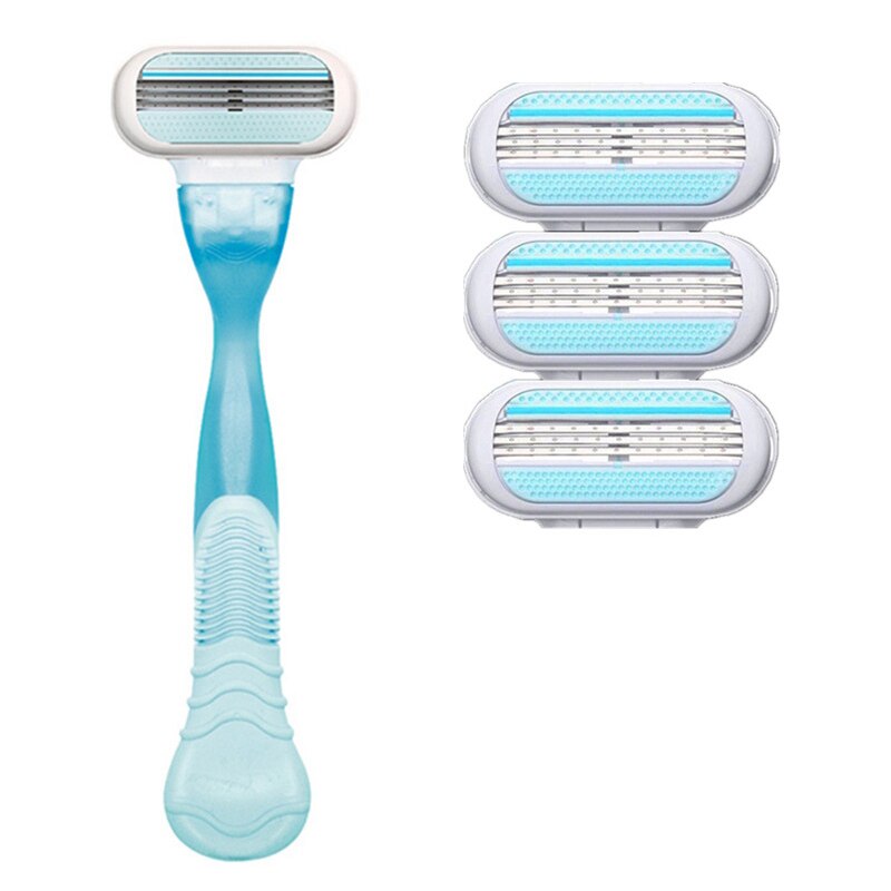 4 Uds. Cuchillas de afeitar para mujeres y 1 ud. Maquinilla de afeitar belleza seguridad cuchilla de afeitar para la cara y el cuerpo de las mujeres