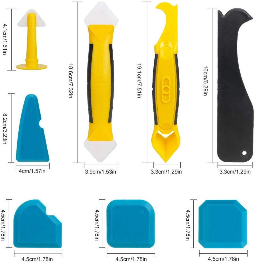8 Stuks Set Kit Spatel Caulking Tool Kit Schraper Gezamenlijke Silicone Grout Remover Tb Badkamer Frames Kit Seals