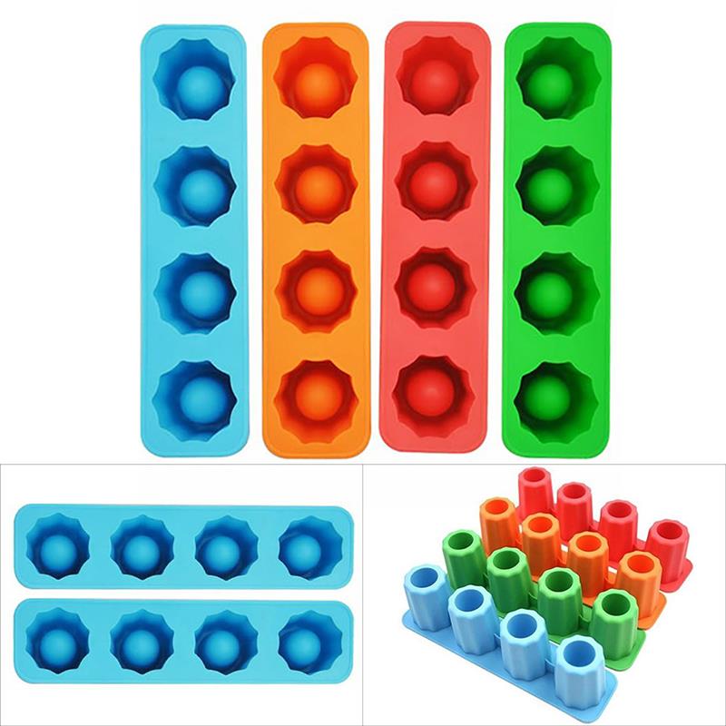 4pcs Ice Cube Tray Mold Makes Shot Glasses Ice Mould Novelty Ice Tray Summer Drinking Tool Ice Shot Glass Mold