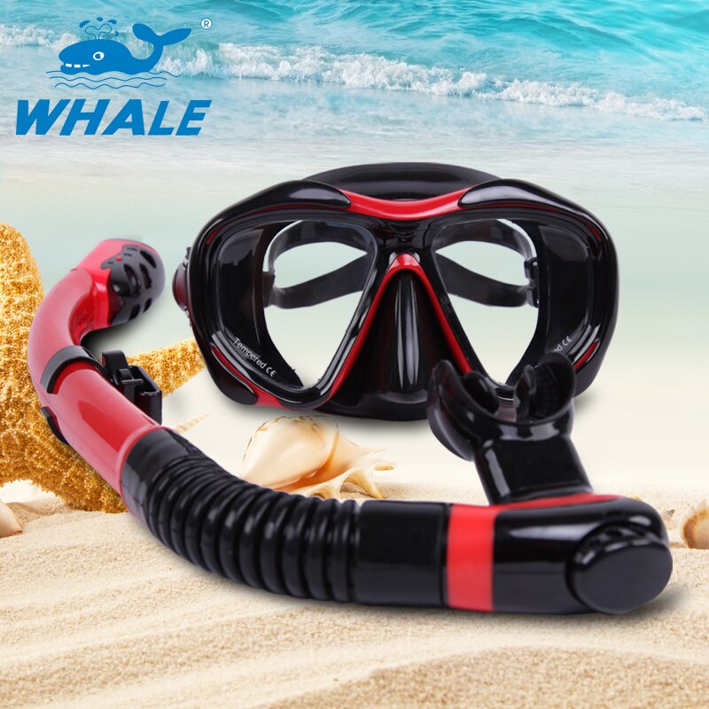 Équipement de plongée sous-marine avec baleine et tuba longue durée, Tube respirant, chaussures avec masque de plongée sous-marine, tuba, ensemble à nageoires