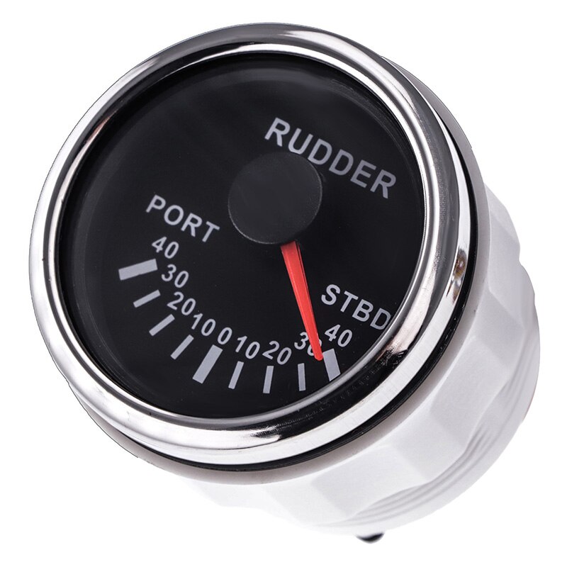 Rudder Angle Indicator Gauge 52mm 316 Stainless Steel Bezel Sail Boat Rudder Angle Indicator With Red Backlight 9-32V