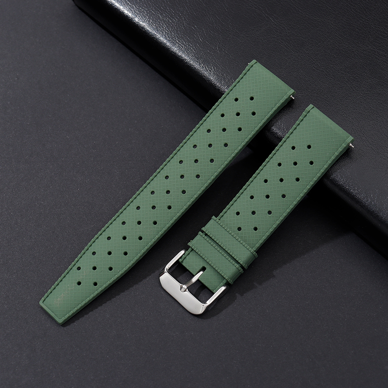 Siliconen Horlogebanden Quick Release Rubber Horlogebanden 18mm 20mm 22mm Tropic Ademend Waterdicht Horloge Band: Army Green / 22mm