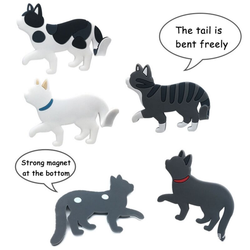 Home Multifunctional Lovely Cartoon Cat Fridge Magnet Hook Refrigerator Magnetic Sticker Hooks