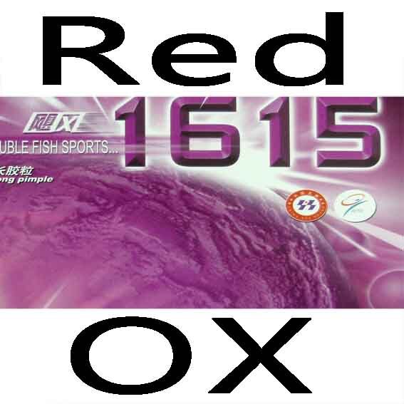 Double Fish 1615 Lange Pips-Out Tafeltennis Rubber Zonder Spons Bovenvel OX: Red OX