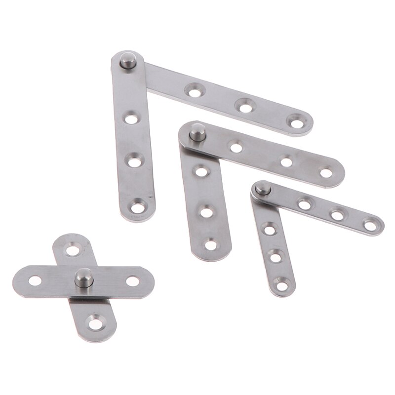 Stainless Steel 360 Degree Rotating Door Pivot Hinge Tone Rotary Hardware House Supplies Hinges- Sliver 4Sizes