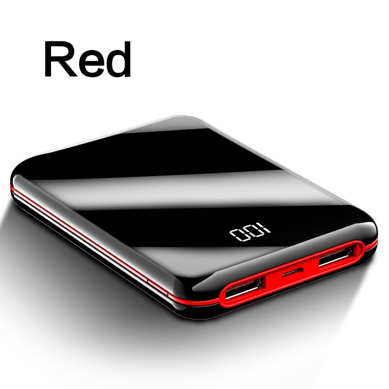 20000 mAh Power Bank Quick Charge Dual USB Schnelle 20000 mAh Power Für Xiaomi Tragbare Ladegerät Externe Batterie Pack: Rot