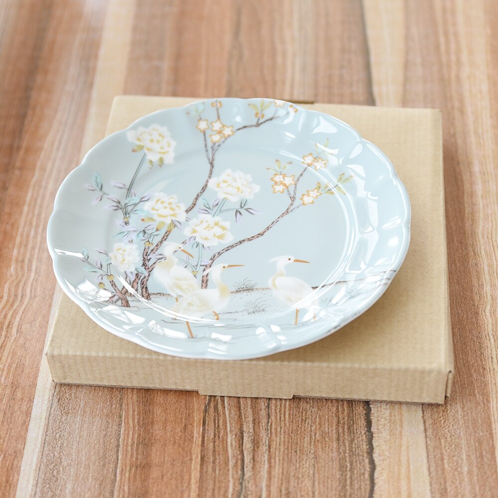 Boutique europees handbeschilderd servies van botporselein, schaal, afternoon tea, dessert, ontbijtbord, westerse gerechten, steakbord, dienblad