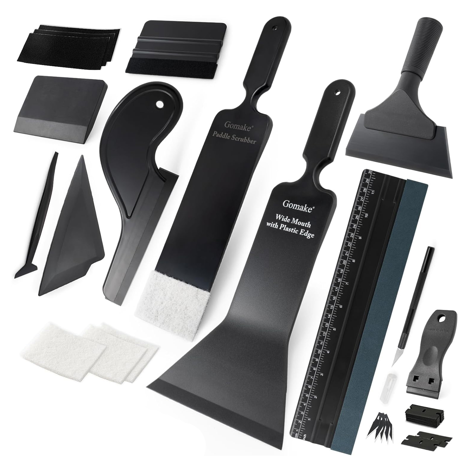 EHDIS Vinyl Wrap Tool Kit Car Window Cleaning Water Remover Scraper Handled Bulldozer Squeegees Auto Tint Film Tool