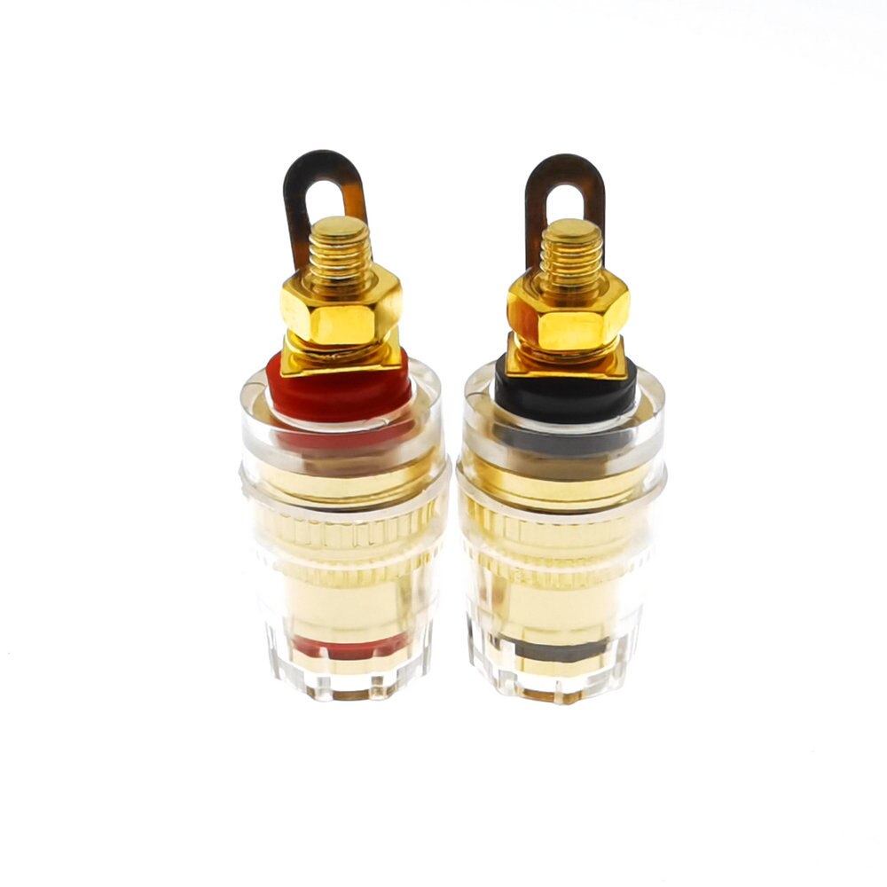 1 paar 33MM Bananen Stecker 4mm Gewinde Mittel-lange Verstärker Lautsprecher Spaten Terminal Bindung Post Banane Steckdose Stecker