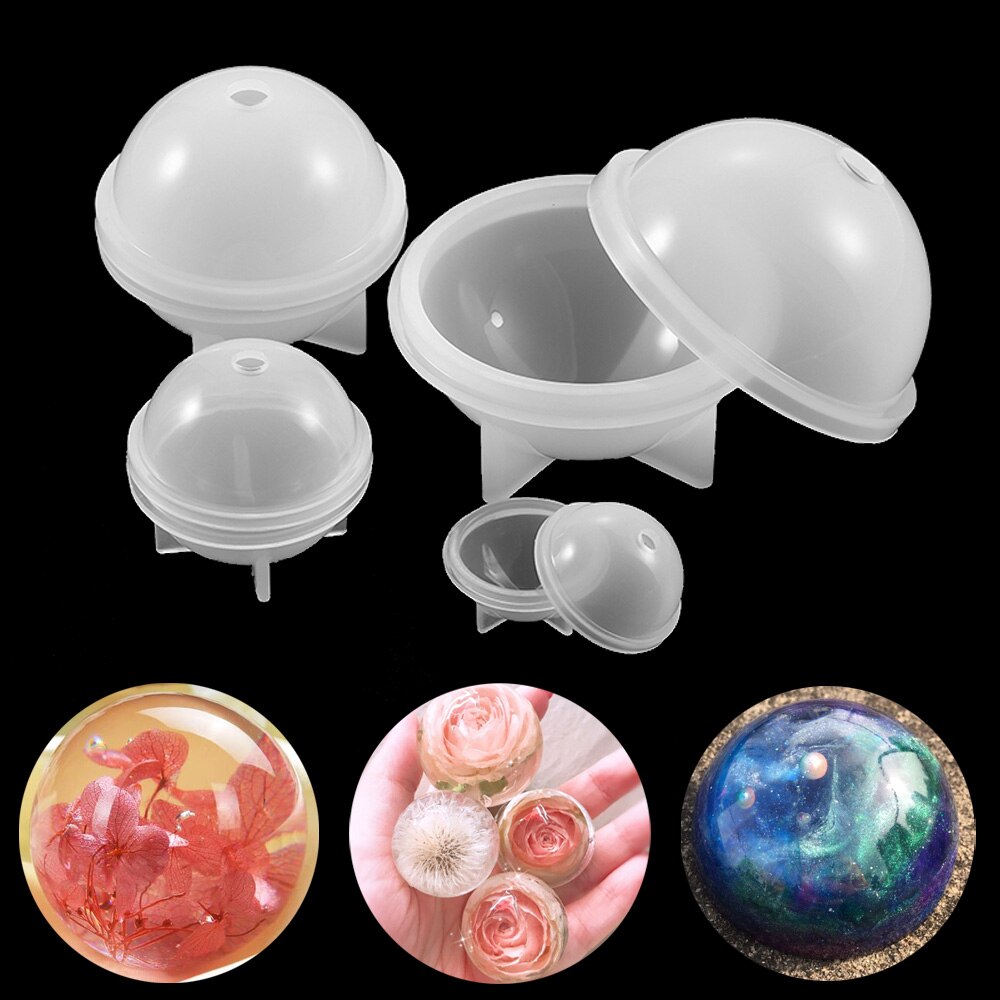 1 stück kristall-epoxidkugel-planeten-silikonform, transparente silikonform, bastelform aus epoxidharz für die schmuckherstellung.