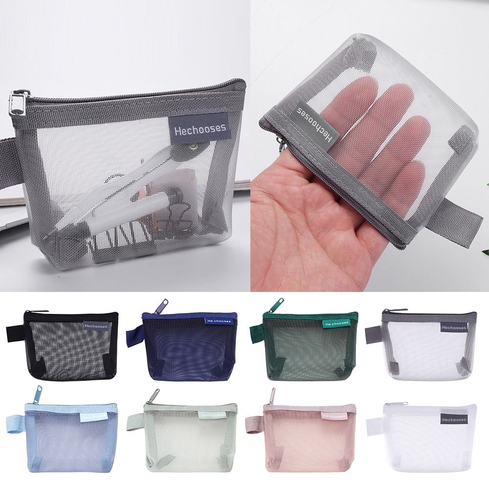 Portamonete in rete portachiavi rossetto Nylon borsa portamonete tridimensionale piccolo articolo Mini borsa cosmetica ufficio