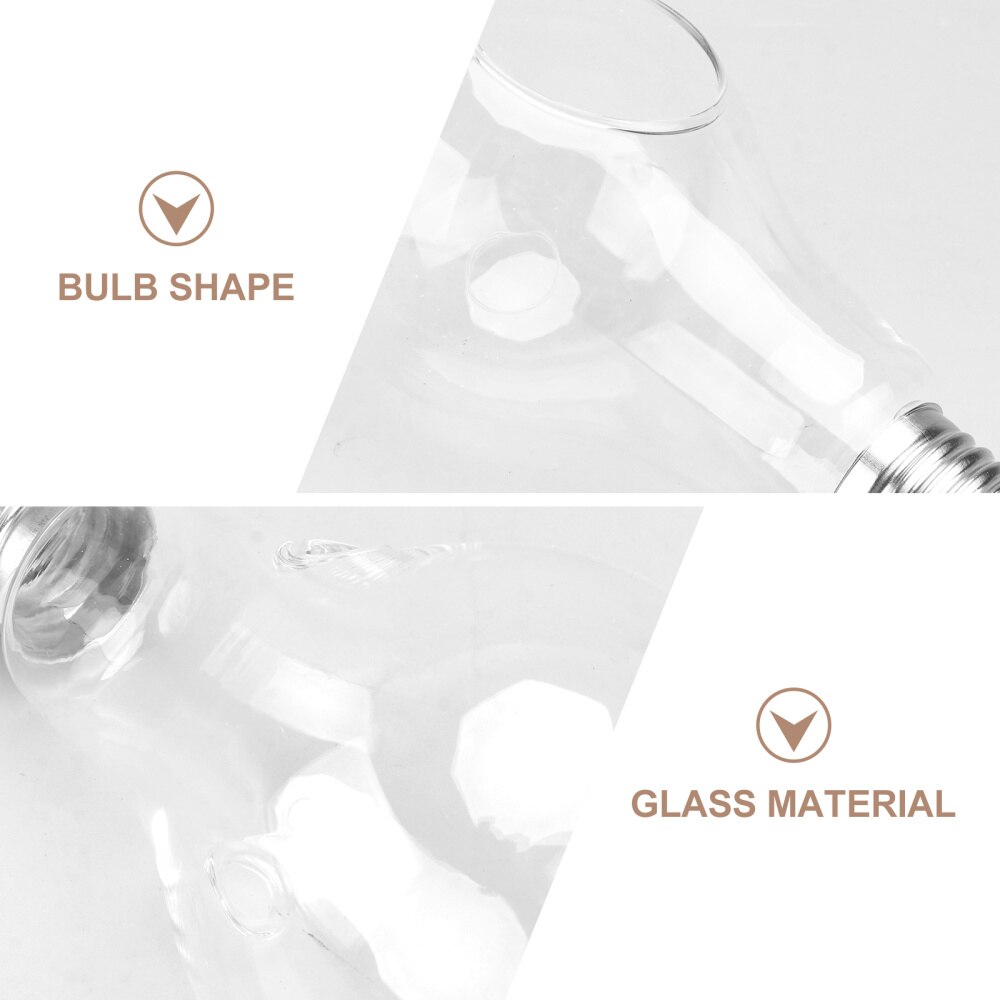 2pcs Light Bulb Shape Glass Hanging Vase Hydroponic Hanging Vase for Home