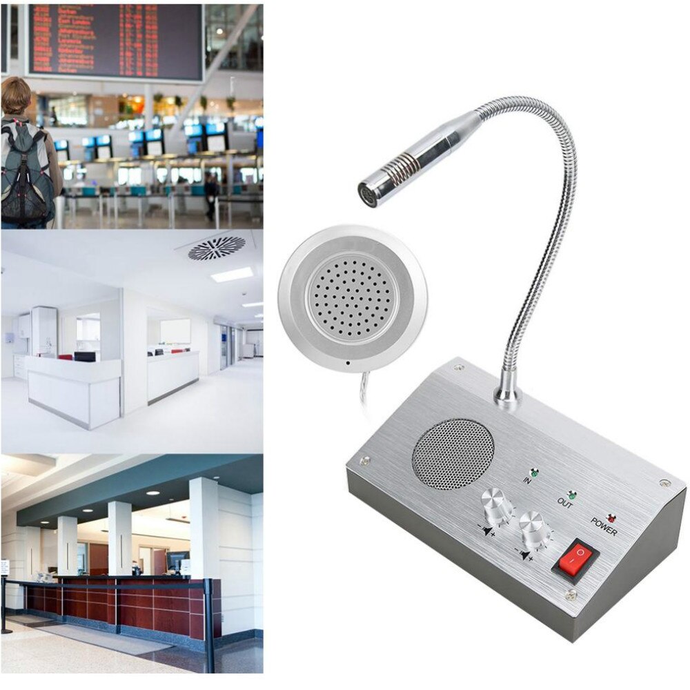 Anti-interference Noise-Free Dual-Way Audio Record bank counter window intercom system
