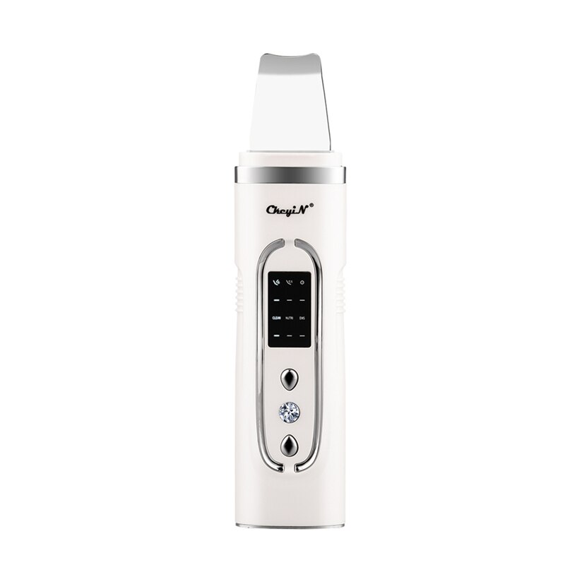 Limpiador Facial ultrasónico de belleza CkeyiN, limpiador Facial para eliminar espinillas, limpiador de poros, limpiador Facial: Blanco