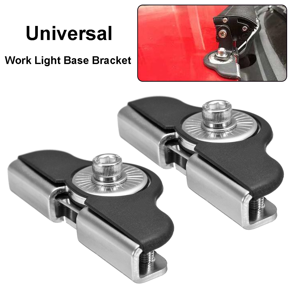 2 st universal bil led arbetsljus bar monteringsfäste pelare huv klämhållare för lastbil/båt/buss/atv/suv