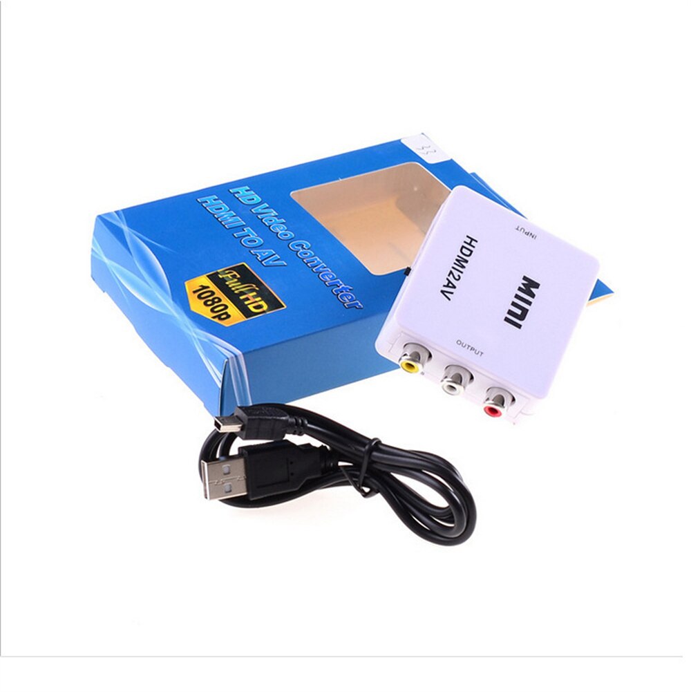 1080P Mini Video Converter Rca Av Naar Vga Video Converter Conversor Met 3.5Mm Audio AV2VGA/Cvbs + audio Naar Pc Hdtv Converter